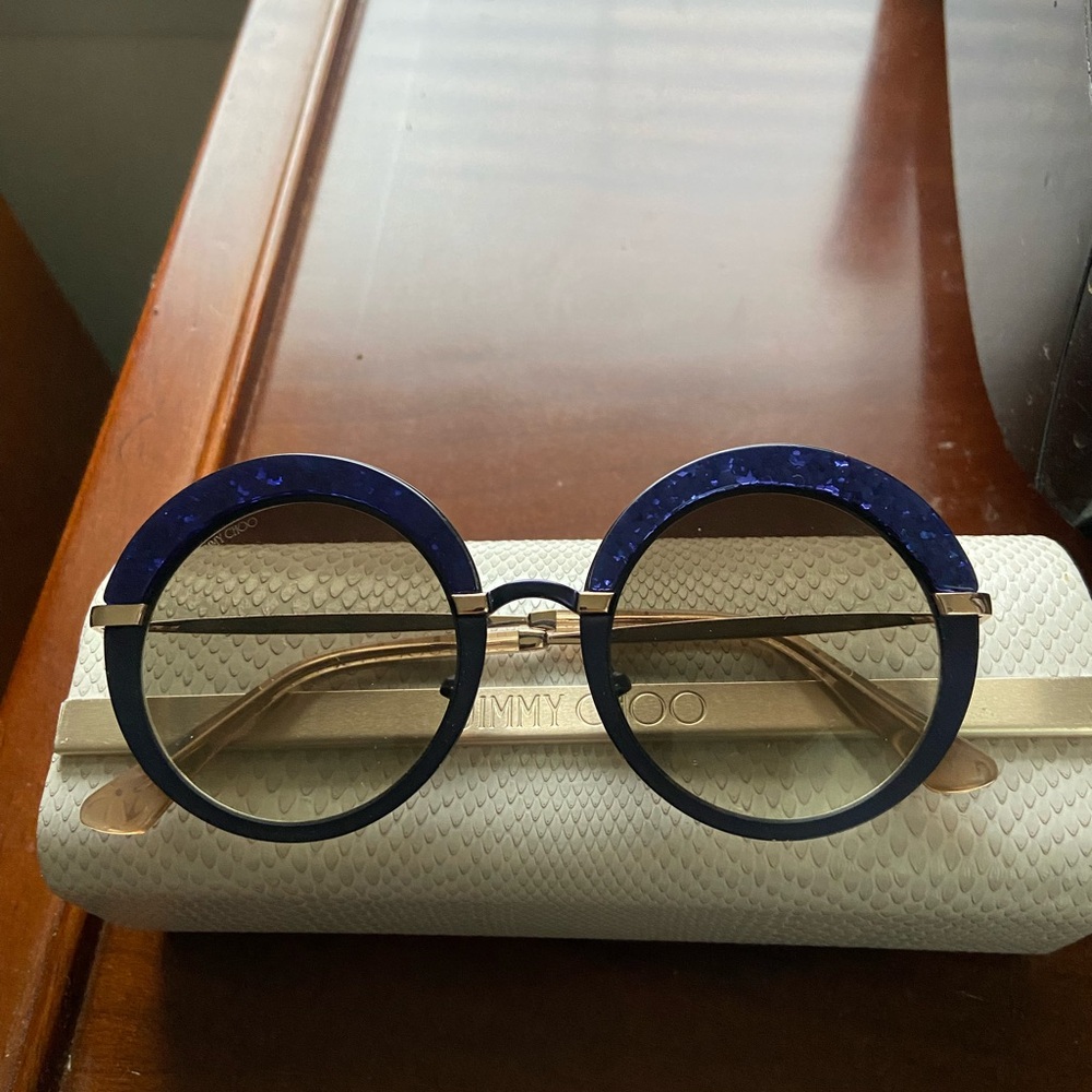 Authentic Jimmy Choo Blue Round Sunglasses
